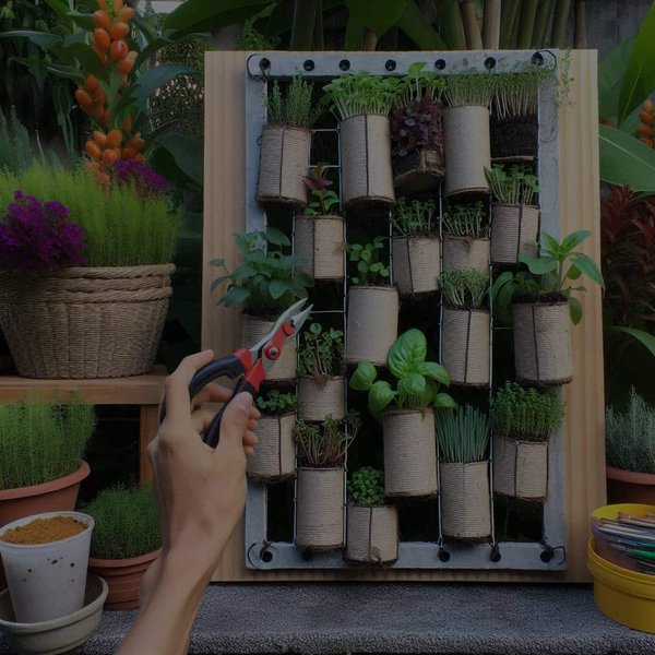 Comment créer un jardin d'herbes aromatiques verticales avec des matériaux de récupération ?